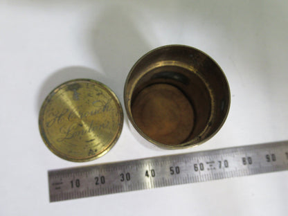 ANTIQUE BRASS EMPTY H. CROUCH UK OBJECTIVE CANISTER MICROSCOPE PART T6-A-29