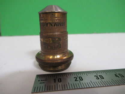 ANTIQUE BRASS SPENCER AO OBJECTIVE 10X MICROSCOPE PART AS PICTURED T6-A-46