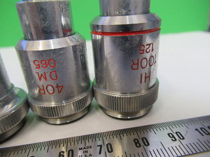 UNITRON JAPAN LOT OBJECTIVES  4 PIECES MICROSCOPE PART AS PICTURED U8-A-35