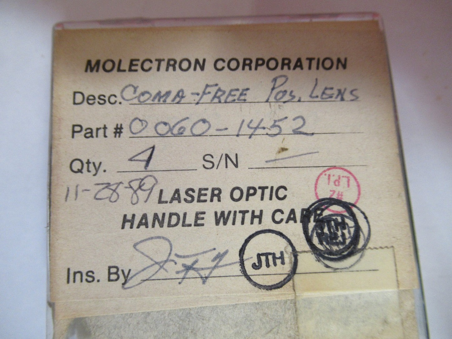 OPTICAL LENS LOT LASER OPTICS AS PICTURED T7-A-71