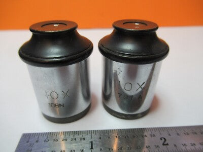 Pair Spencer Lens Co. 10X Antique Eyepieces Optics Microscope Part