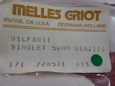 Melles Griot Singlet 50mm Dia 110mm Fl Optical Laser Optics