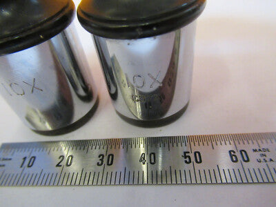 PAIR 10X SPENCER AO VINTAGE EYEPIECE OCULAR MICROSCOPE PART AS PICTURED #P4-A-05