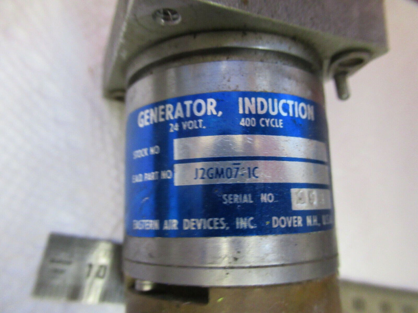 GENERATOR INDUCTION  MOTOR AIRCRAFT PART J2GW07-10 AS PICTURED &8Z-A-66