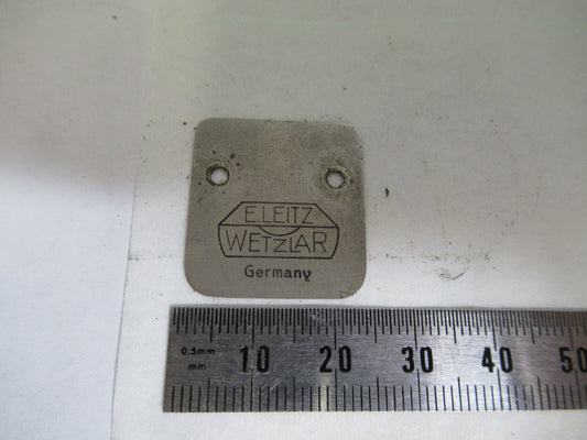 Antique Microscope Part Ernst Leitz Germany Name Plate