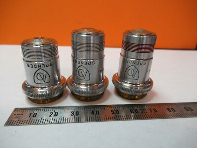 Lot Spencer Lens Co. Objective 10X 43X 97X Microscope Part Optics American Optical Co
