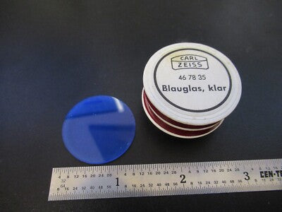 CARL ZEISS GERMANY 467835 BLUE GLASS FILTER MICROSCOPE PART AS PIC &50-A-55