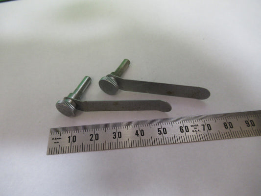 Ernst Leitz Germany Pair Clips Stage Microscope Part