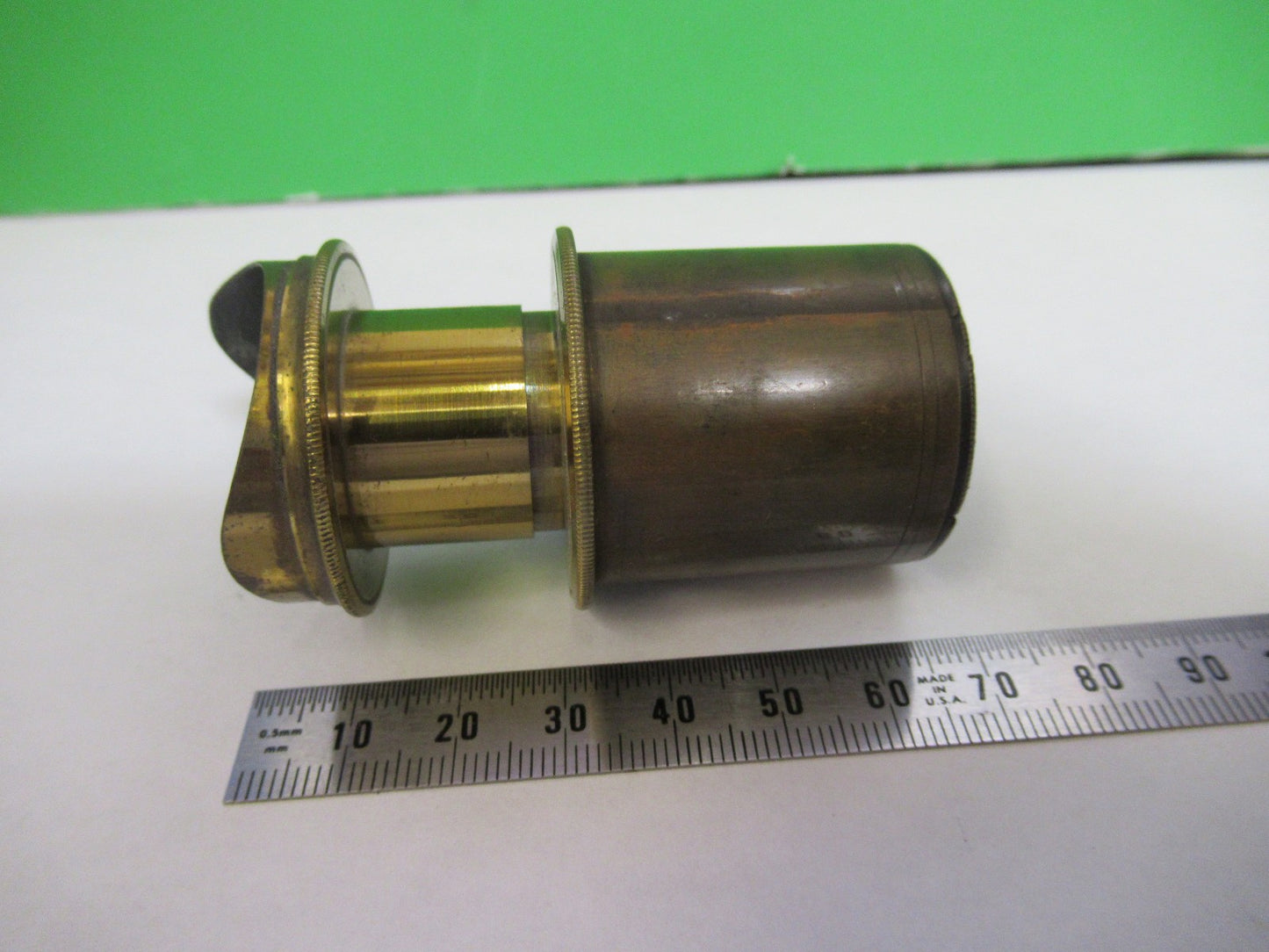 ANTIQUE BRASS OCULAR EYEPIECE LENS COLLINS LONDON UK MICROSCOPE PART X3-B-15