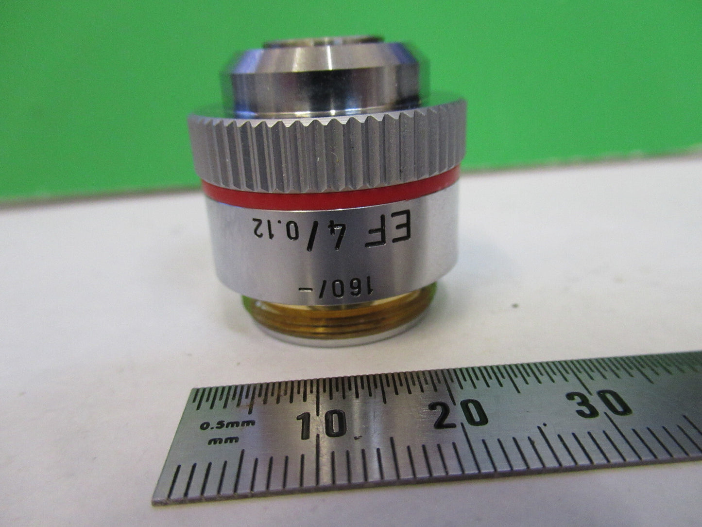 LEITZ wetzlar GERMANY OBJECTIVE MICROSCOPE PART EF 4X  /160 AS PICTURED X2-A-39