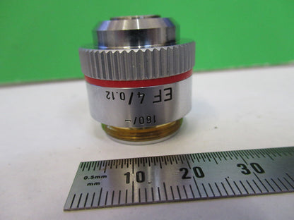 LEITZ wetzlar GERMANY OBJECTIVE MICROSCOPE PART EF 4X  /160 AS PICTURED X2-A-39