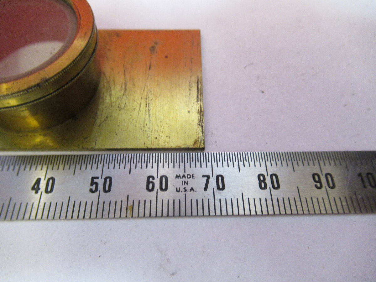 ANTIQUE BRASS COMPRESSORIUM STAGE LONDON MICROSCOPE PART AS PICTURED F8-A-45