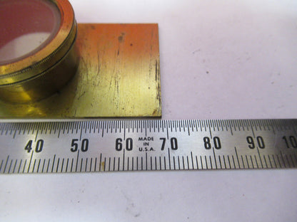 ANTIQUE BRASS COMPRESSORIUM STAGE LONDON MICROSCOPE PART AS PICTURED F8-A-45