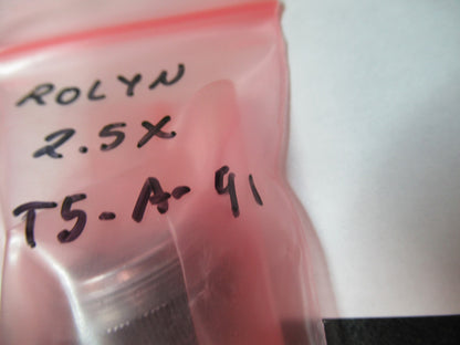 ROLYN GERMANY OBJECTIVE 2.5X LENS  MICROSCOPE PART AS PICTURED T5-A-91