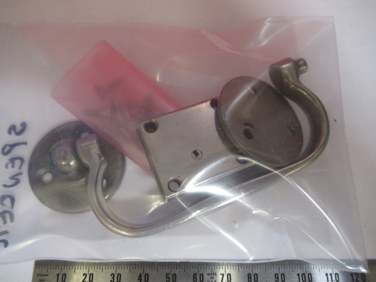 ANTIQUE SPENCER SET HANDLE + LOCK NO KEY MICROSCOPE PART AS PICTURED V7-A-19