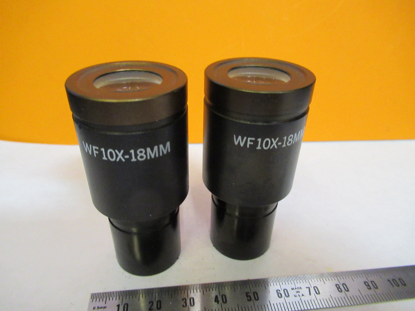 PAIR GENERIC WF 10X-18mm OCULAR EYEPIECE MICROSCOPE PART AS PICTURED Y3-A-65