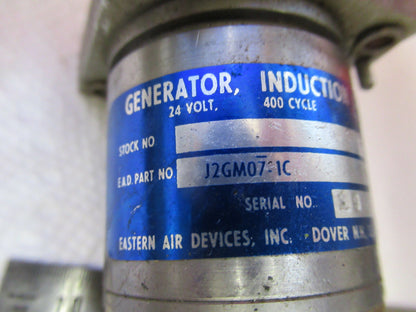 GENERATOR INDUCTION  MOTOR AIRCRAFT PART J2GW07-10 AS PICTURED &8Z-A-66