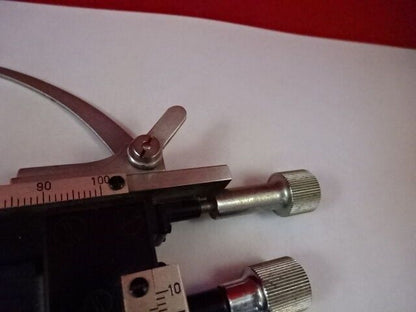 STAGE MICROMETER JAPAN CLIPS MICROSCOPE PART AS IS &33-A-77
