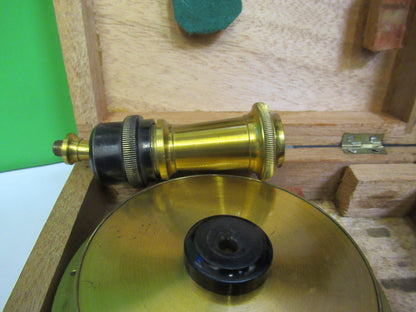 Antique Brass Marine Compass in Wood Cabinet Very Nice