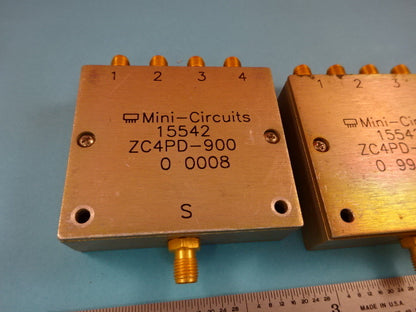 MINI CIRCUITS SPLITTER LOT ZC4PD-900 MICROWAVE RF FREQUENCY AS IS #19-A-21