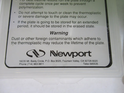 FOR PARTS NEWPORT HC-301 THERMOPLASTIC PLATE HOLOGRAPHY AS PICTURED G7-A-44