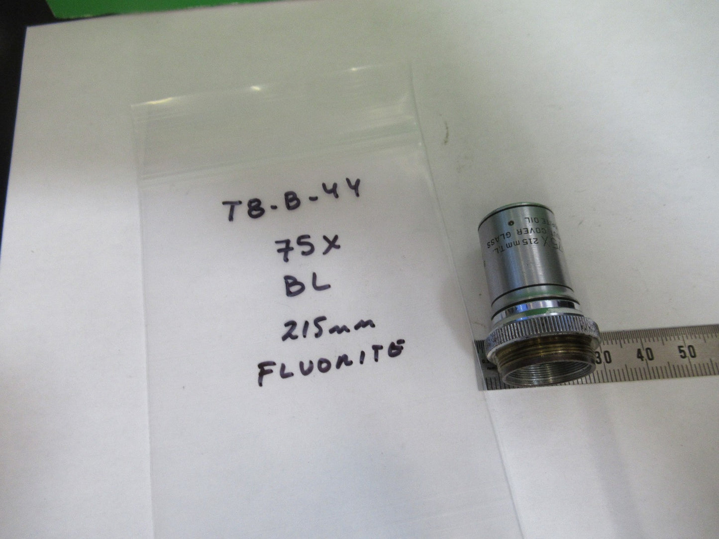 BAUSCH LOMB 75X /215mm OBJECTIVE OPTICS MICROSCOPE PART AS PICTURED T8-B-44