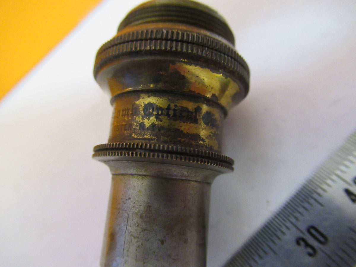 ANTIQUE BRASS BAUSCH LOMB OBJECTIVE 1/12 MICROSCOPE PART AS PICTURED Y3-A-46