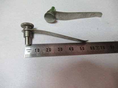 ANTIQUE SPENCER PAIR CLIPS STAGE MICROSCOPE PART AS PICTURED G5-A-10