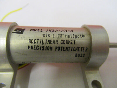 RECTILINEAR CERMET PRECISION POTENTIOMETER 1432-23 AIRCRAFT AS PICTURED 1E-FT-A1