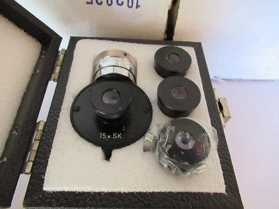 Lot 4 Ea Wild Swiss Eyepieces + Filar 15X Microscope Optics