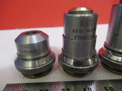 LOT BAUSCH LOMB OBJECTIVE 3.5X 10X 43X  3 ea  OPTICS MICROSCOPE PART T9-A-27