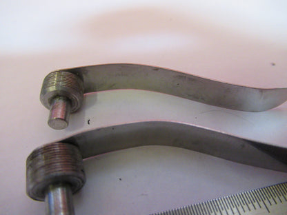 ANTIQUE BAUSCH LOMB PAIR CLIPS SET OPTICS MICROSCOPE PART AS PICTURED  T7-A-08