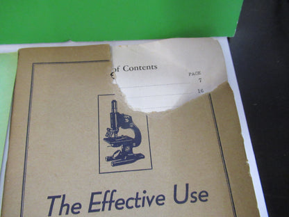 AO SPENCER 1930's BOOKLETS ANTIQUE MICROSCOPE PART AS PICTURED #R1-A-95