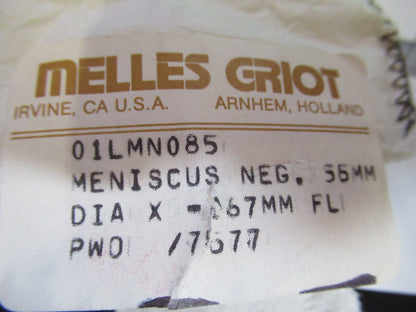 OPTICS MELLES GRIOT CONVEX CONCAVE LENS -167mm FL OPTICAL AS PICTURED T6-A-19