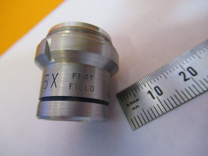 MICROSCOPE INDUSTRIAL OBJECTIVE BAUSCH LOMB 5X FLAT FIELD OPTICS AS IS Y3-A-93