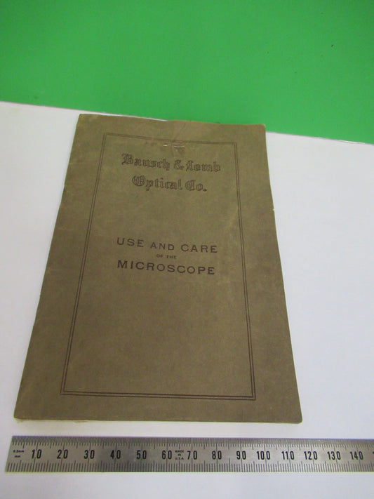 Bausch & Lomb Booklet 1930's Antique Microscope Part