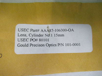 OPTICAL GLASS CYLINDER 15mm LENS LASER OPTICS NICE AS PICTURED U8-A-102