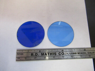 Bausch & Lomb Pair Blue Glass Filter Microscope Part Optics