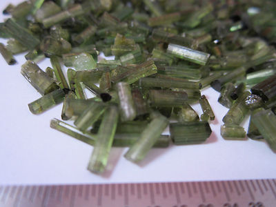 Lot 40 grams 200 carats Tourmaline Green Crystals BIN#2B i