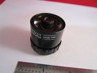 OPTICAL MICROSCOPE OBJECTIVE AUS JENA 5X INFINITY PLAN ACHRO OPTICS BIN#11-DT-O