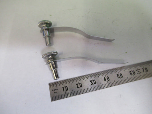 ANTIQUE PAIR OF CLIPS BAUSCH LOMB MICROSCOPE PART AS PICTURED U9-A-44