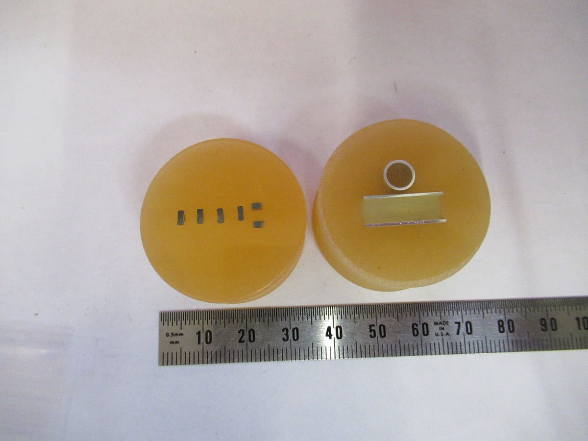 Lot 2 ea METALLOGRAPHIC METAL CROSS SECTION SPECIMEN MICROSCOPY SAMPLE X3-B-73