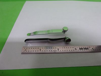 MICROSCOPE PART CLIPS for stage table AS IS BIN#Y4-13