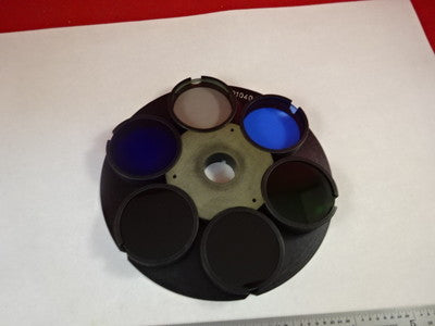 MICROSCOPE UNIVAR REICHERT LEICA FILTER 901040 WHEEL OPTICS AS IS B#C5-H-11