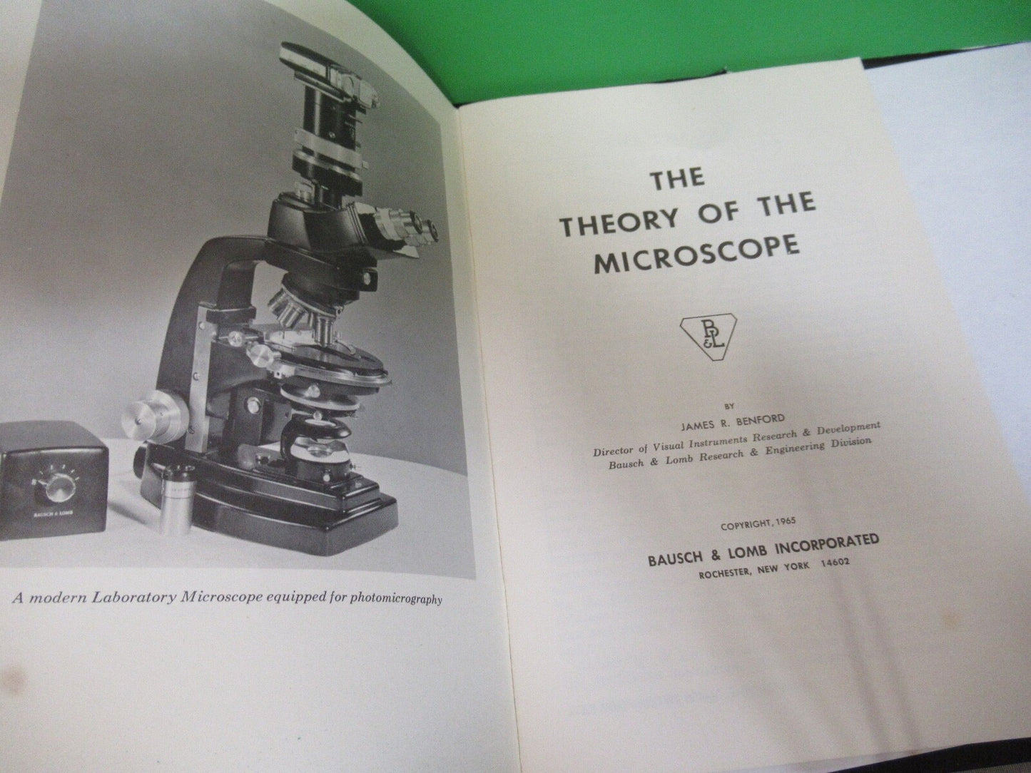 ANTIQUE BAUSCH LOMB 1965 manual theory MICROSCOPE PART AS PICTURED 7-ft-06
