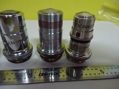 LOT MICROSCOPE PART OBJECTIVE ASSORTED OPTICS BIN#X5-16