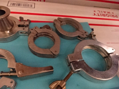 High Vacuum Clamps Fixtures Adapters Lot