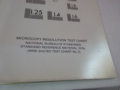 MICROSCOPE PART OPTICAL MICROSCOPY RESOLUTION TEST CHART OPTICS AS IS BN#K2-B-10