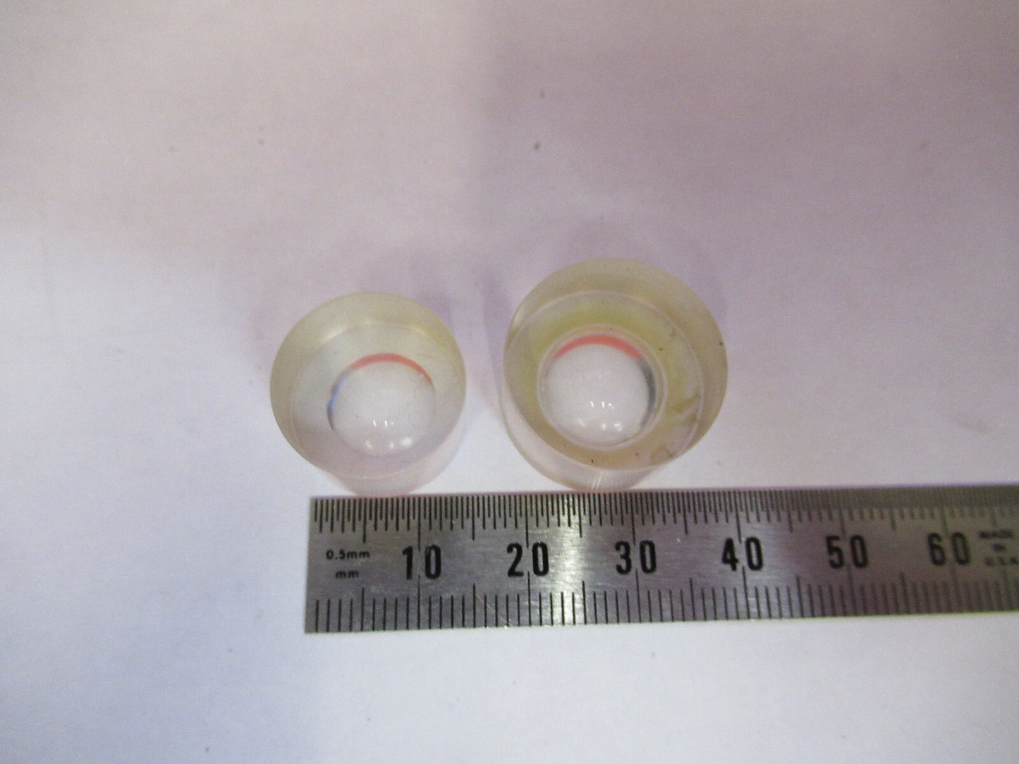 LOT 2ea OPTICAL GLASS LENS PLANO CONCAVE PL-CC OPTICS X3-B-61