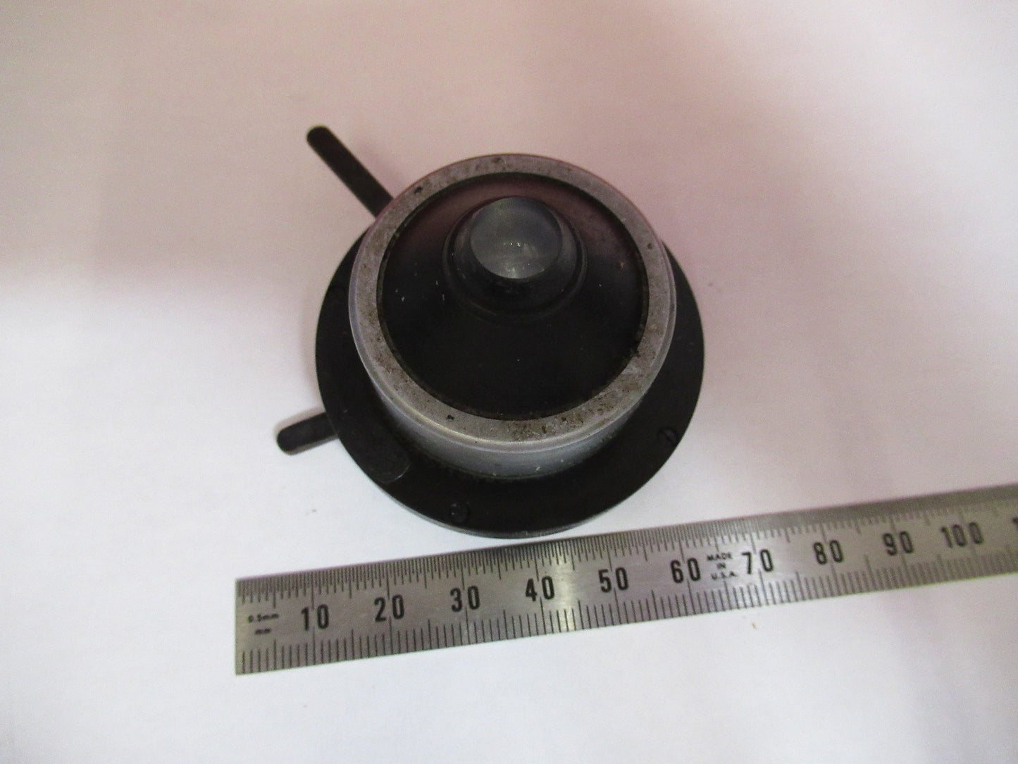 VICKERS UK ENGLAND CONDENSER + IRIS MICROSCOPE PART AS PICTURED V7-A-57
